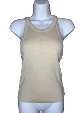Rowan Pruitt Racerback Tank Top 100% Ribbed Cotton Women’s Sz S Beige Capsule